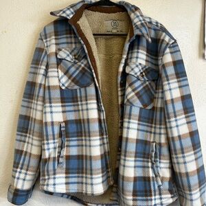Plaid Sherpa-Lined Jacket